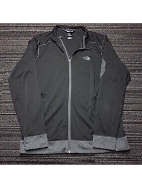 The North Face Mountain Athletics Mens Large Black Gray Full Zip Jacket